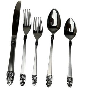 SILVERWARE Grace SYMPHONY Heavy Gauge Stainless Steel Flatware 5 PIECE Set